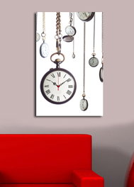 Wallity Reloj de pared decorativo de lienzo Multicolor 45 x 70 cm
